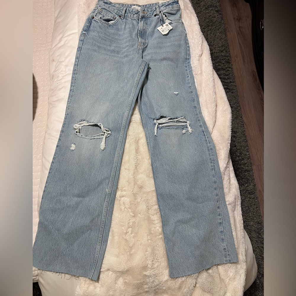 Zara High Rise Wide Leg Jeans